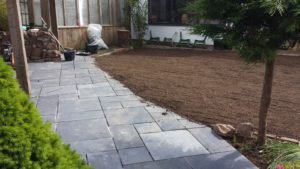 Customer garden British Soil SS2 topsoil ready to be laid with turf